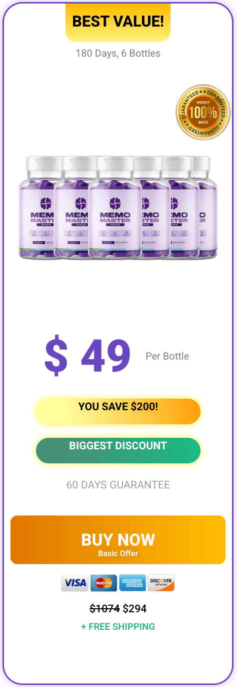 MemoMaster buy now 6 bottles