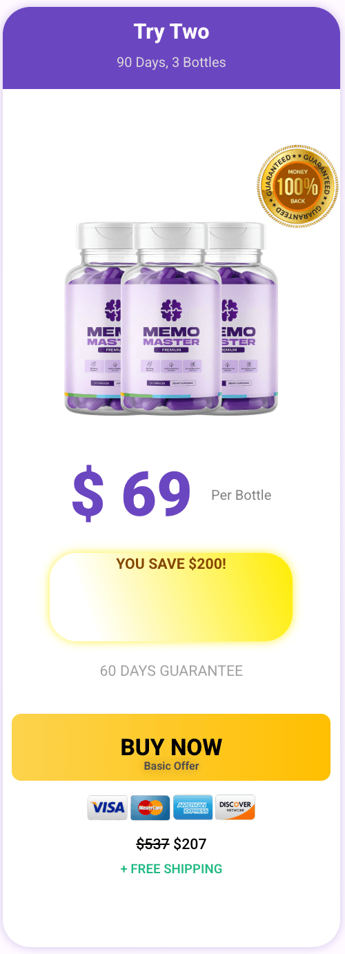 MemoMaster buy now 3 bottles